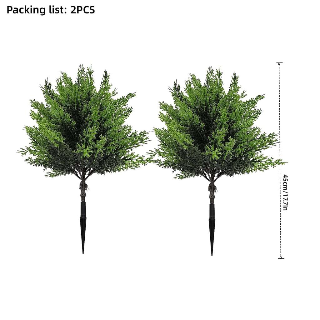 2pcs Artificial Pine Needle Christmas Trees - Realistic Indoor/Outdoor -Resistant Plastic Mini Holiday Decor for Garden & Patio