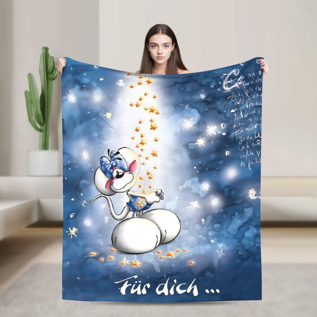 D-Diddles Blankets Flannel Diddl Catoon Soft Throw Blankets for Bedding Couch Bedroom Quilt