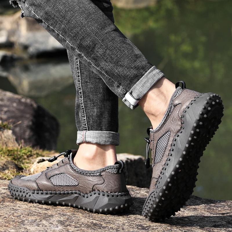 2025 Spring and Summer Men's Shoes Breathable Mesh Hollow Casual Sports Trend Men's Outdoor New Large Size Shoes Men's
