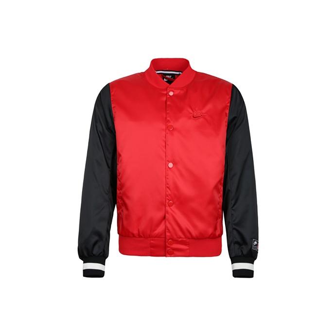 Nike Men's Red Air Stand Collar Zip-Up Woven Jacket Jacket Ar1838-657 Cm