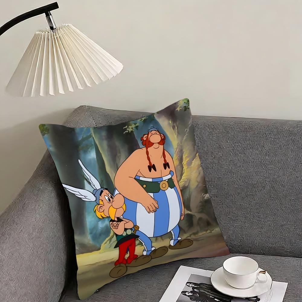 Funda de Cojín de Dibujos Animados de Astérix y Obélix Funda de Almohada Tela Ultra Suave Amigable con la Piel Comodidad como una Nube Cremallera Oculta
