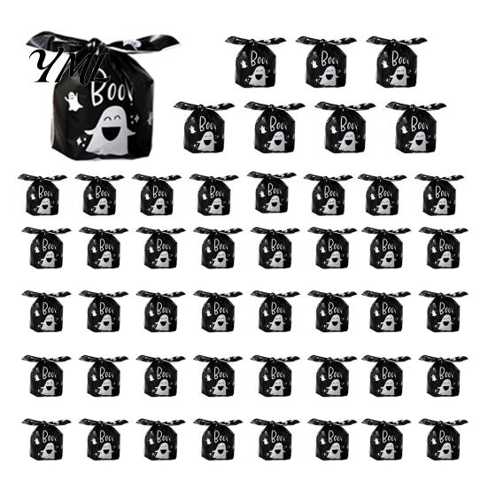 Clear Plastic Snack Pouches for Retail 48 Pcs Halloween Candy Bags, Kids Trick or Treat Goodie Cute Rabbit Portable Bags School Events Ear Small Gift