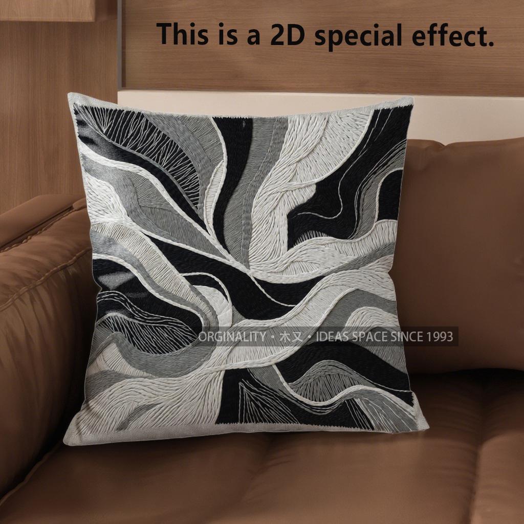 2D Modern Geometric Abstract Pattern Cushion Covers Pattern Cushion Cover Suitable For Sofa Bedroom Car Pillow Cover