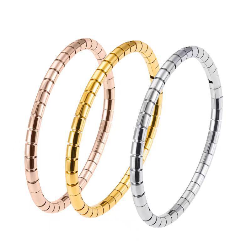 Elegant Women's Stainless Steel Bracelet: Bamboo Joint Design, Non-Fading Titanium Steel, High-End Feel.
