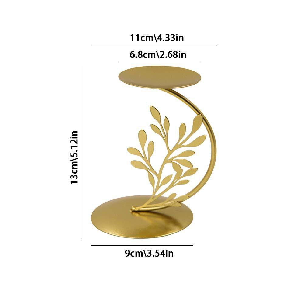 Romantic Rust-proof Leaves Candlestick Stand Exquisite Small Gold Candle Holder Modern Desktop Candlestick Ornaments Table