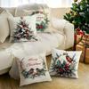 Christmas Birds Cushion Pillowcase Printed Polyester 45X45Cm Throw Pillowcover Decorative Sofa Cushion Pillowslip Home Decor