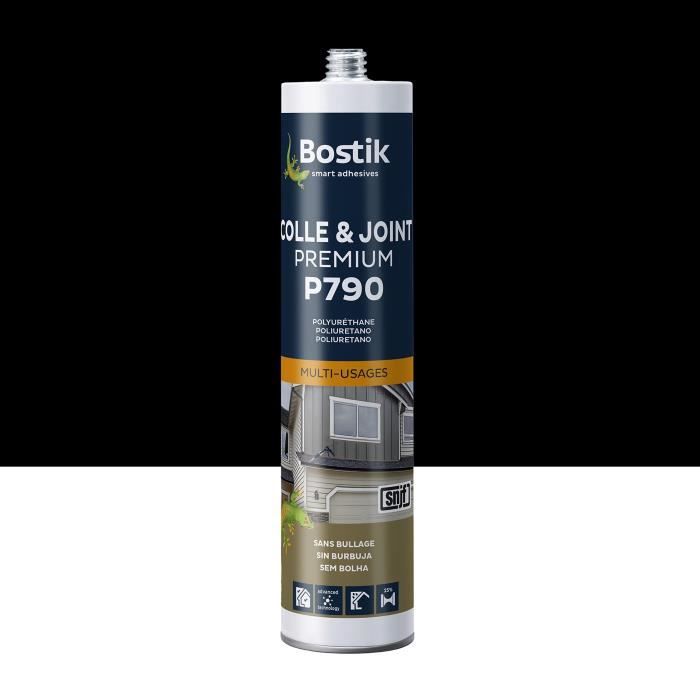 Mastic-colle polyuréthane - bostik - p790 - multi-usages - noir - cartouche 300 ml