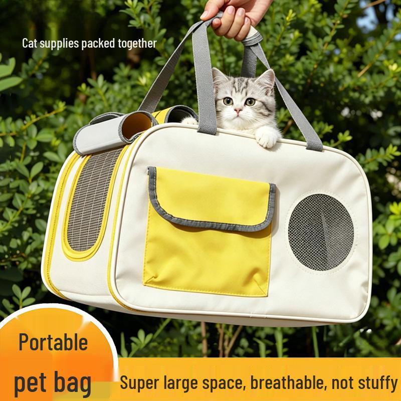 Portable Pet Carrier Crossbody Bag for Cats & Dogs, Large Capacity & Breathable Design