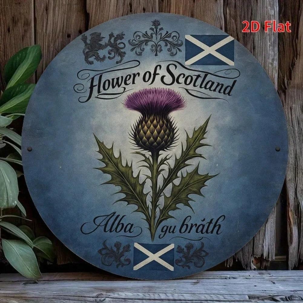 Шотландский чертополох Лев rampant Металлическая настенная арт-пластина 2D Печатная 20x20