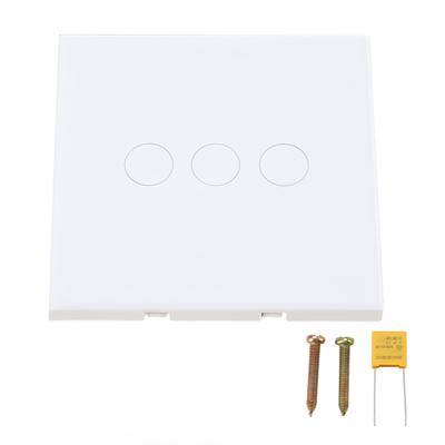 Smart Light Touch Switch White Tempered Glass Single Live Wire Control Wall Mounted Light Switch 110‑240VAC
