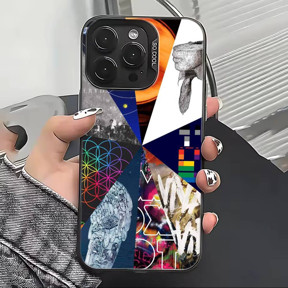 Band C-Coldplay cool Phone Case For iPhone 17,16,15,14,13,12,11 Plus,Pro Max,XS,Colored Silver Plated Inside Cover