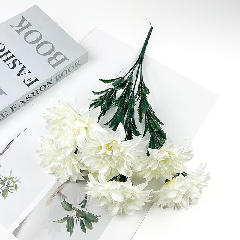 

Букет искусственных цветов георгина с 7 головками, поддельные шелковые цветы, свадебная центральная композиция для декора стола, украшение для дома, офиса, вечеринки, искусственный цветок