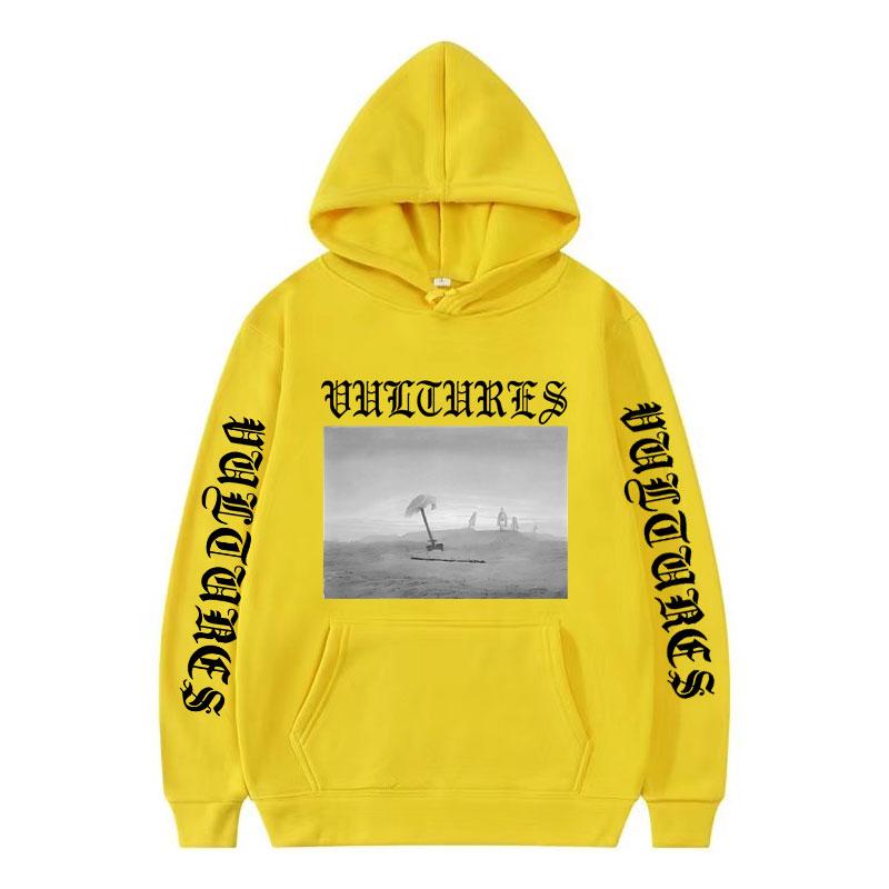 Kanye West Vultures New Song and Album Cover Hoodie Men Women Retro Casual Long Sleeve Sweatshirt Hip Hop Cozy Pullovers Hoodies