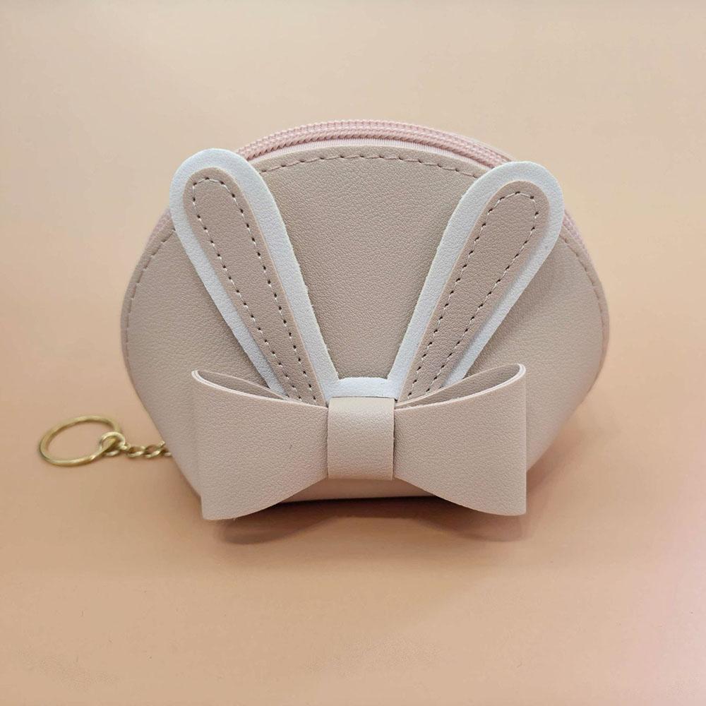 Rabbit Ear Bag High Quality Cute Mini Wallet Girl'S Keychain Pouch Girly Pu Leather Bag For Storage Travel Keychain