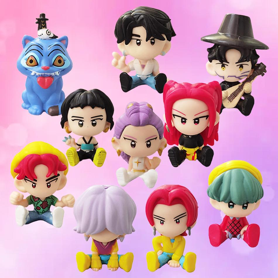 10Pcs/Set Q Version K-pop Action Figure PVC Toy Derpys Saja Boys Rumi Mira Zoey Sussy Figurine Doll For Fans Gift Childen Gift