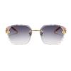 Punk Rimless Polygon Sunglasses Men Fashion Vintage Trendy Small Frame Sun Glasses Frameless Eyewear UV 400