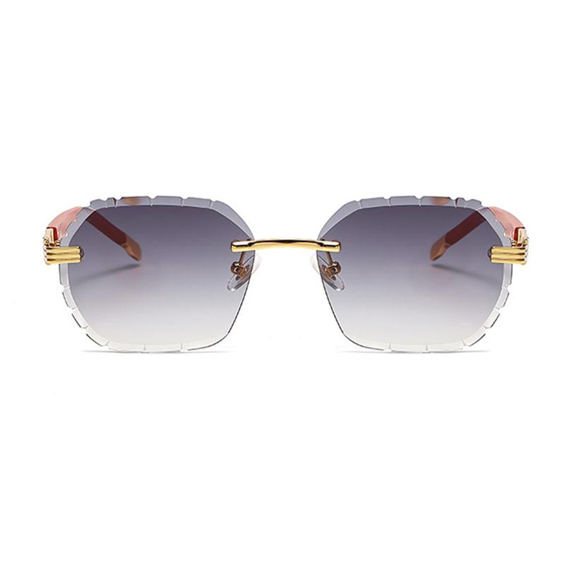 Punk Rimless Polygon Sunglasses Men Fashion Vintage Trendy Small Frame Sun Glasses Frameless Eyewear UV 400