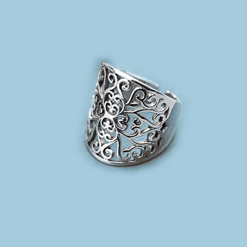 

Vintage Cloud Carved Hollow Ring Open Adjustable Personality Bold Design adjustable open ring