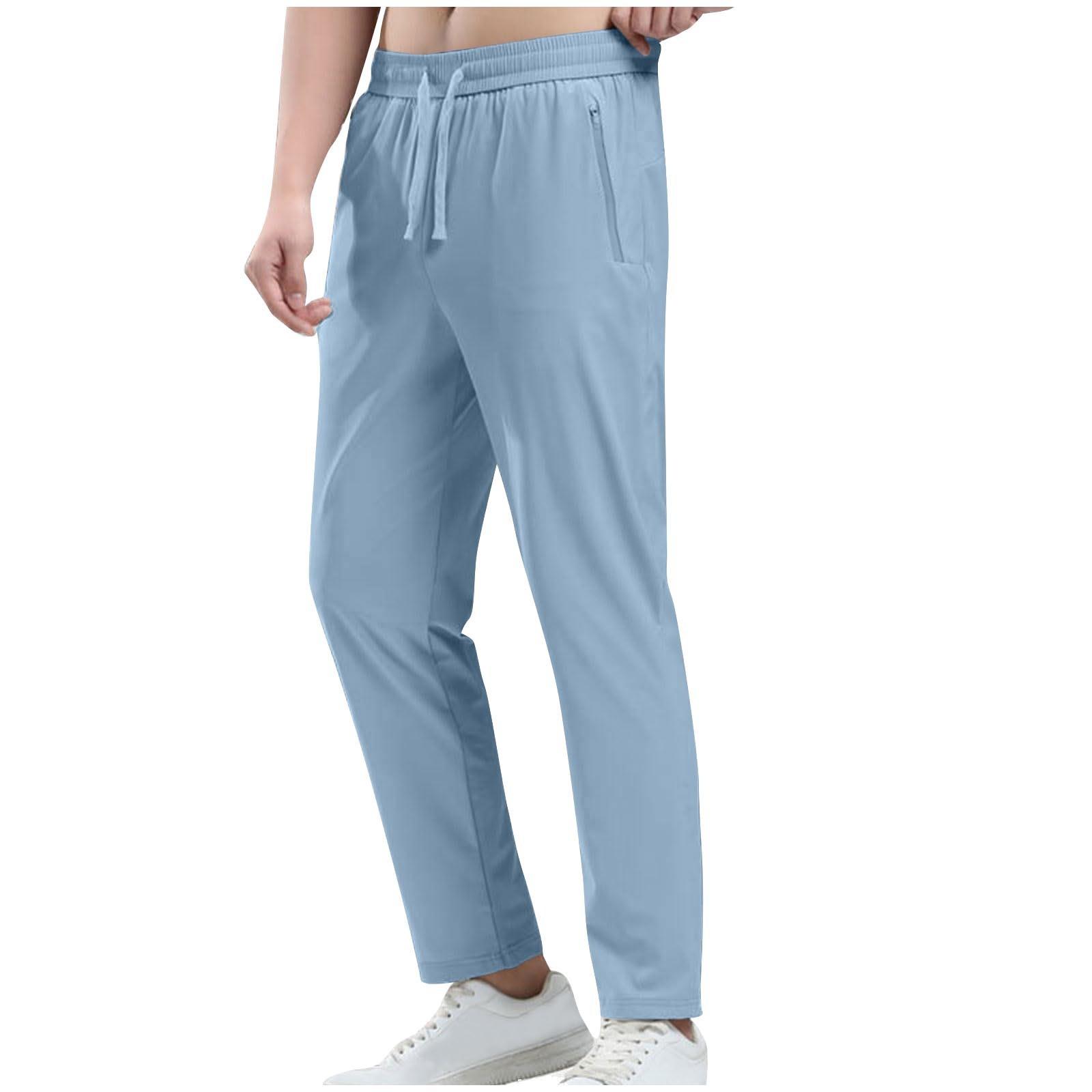 

Men s Casual Stylish Sport-fit Straight-leg Pants - Men s Lightweight Breathable Sports Trousers XL небо синє кольору