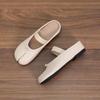 2025 Summer Women's Closed Toe Slip-on Hidden Heel Flat Mules with Tabi Split Toe Design