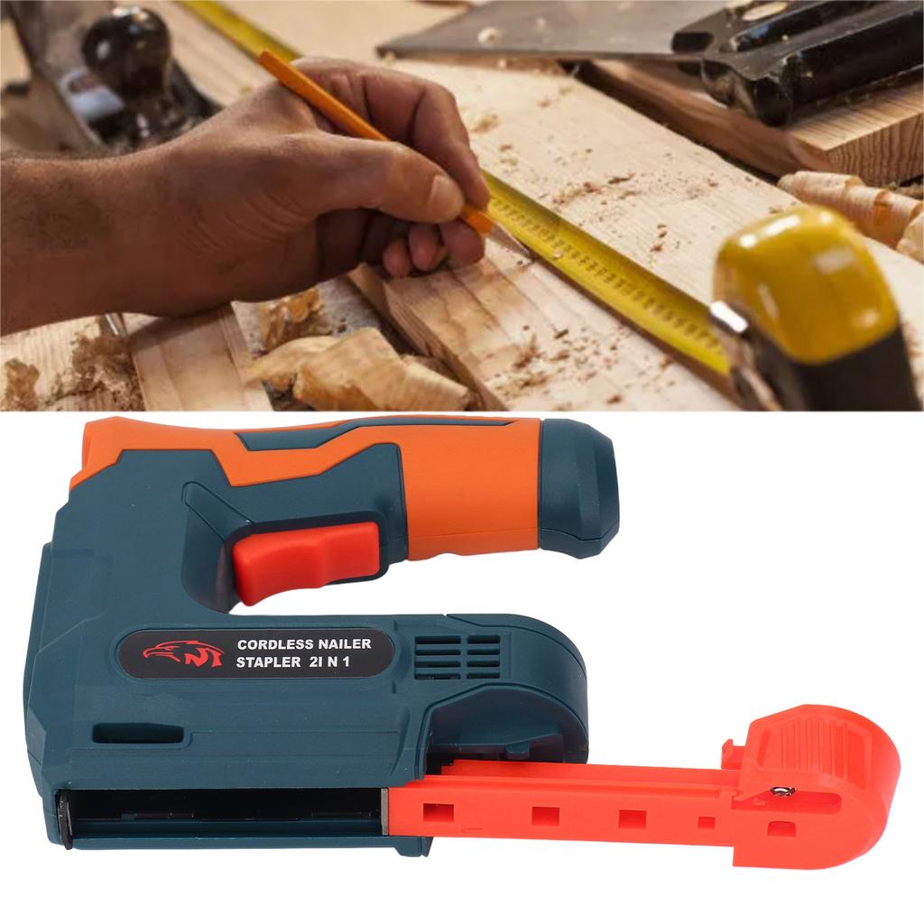 Cordless Staple Gun Cordless Brad Nailer Portable USB Charging Battery Powered Nail Gun for Woodworking Battery Powered Nail Gun