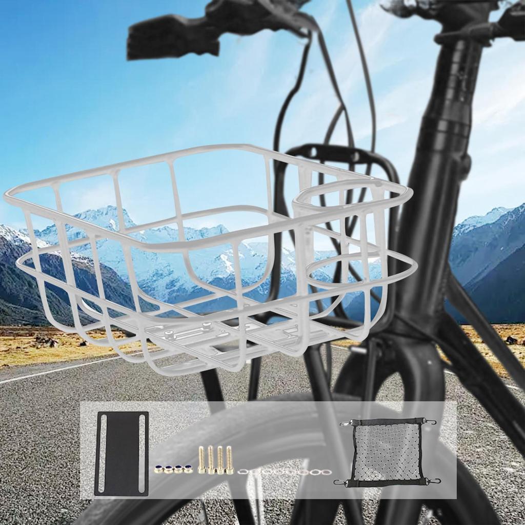 Bicycle Basket Bike Cargo Rack Aluminum Alloy Carrier Easy Assembly Install Bikes Pannier Pet