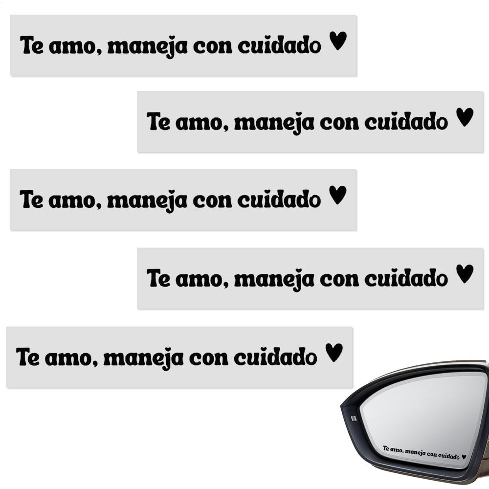 Rearview Mirror Decal 5 Pieces Spanish Motivational Interior Mirror Decals Waterproof Decorative Cute Stickers 4 Inches For Car