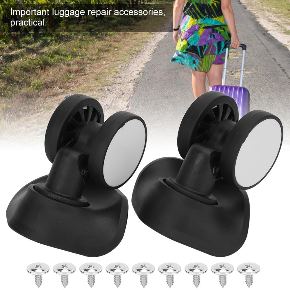 1 Pair Black Luggage Wheel Universal Suitcase Replacement Accessory Outdoor Supplies