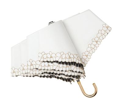 Hiino Kano Ultra Lightweight Folding UV Completely For Both Sun and Made of Vegetable Made of Super Water Convenient To Present Pattern White Parasol,