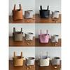 New leather first layer cowhide lychee pattern bucket bag handbag vegetable basket bag women's bag