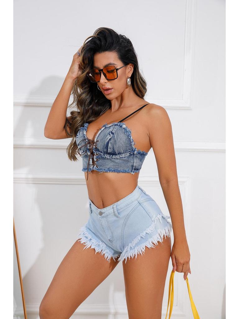 High Waist Summer Casual Cake Style Women's Denim Shorts
