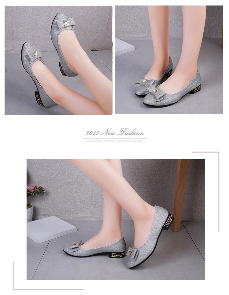 Women's Summer Suede Bow Low-Heel Rhinestone Casual Shoes