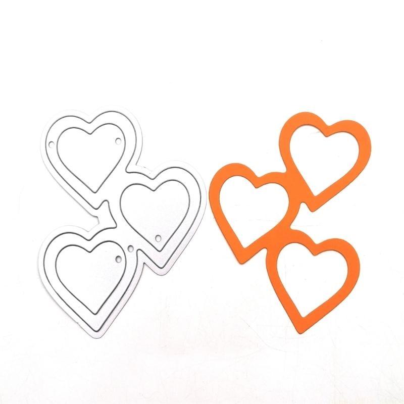 QX2E Heart Cutting Dies Embossing Stencils Cards Decorations Wedding Metal Die Cuts