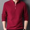 Autumn Winter Warm Polo Shirts Men's Lamb Wool Sweatshirt Standing Neck Half Zip Long Sleeve Fashion Versatile Men Tees Tops