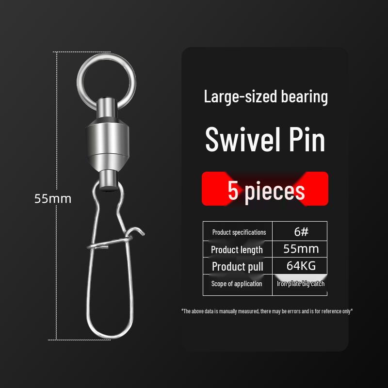 Large Swivel Connector Quick Lure with 304 Stainless Steel Bearing and 8-Shaped Reinforced Pin for Sea Fishing