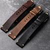 For Handmade Genuine Leather Watchband Old Brown Black 18 20 22MM Soft Men's Vintage Bracelet, First Layer Cowhide Leather Bracele
