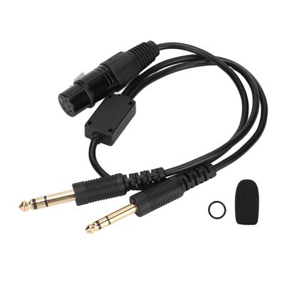 XLR To GA Dual Plug Cable Adapter for Airbus Headphone Adapter for Aviation Headphones with 5 Pin