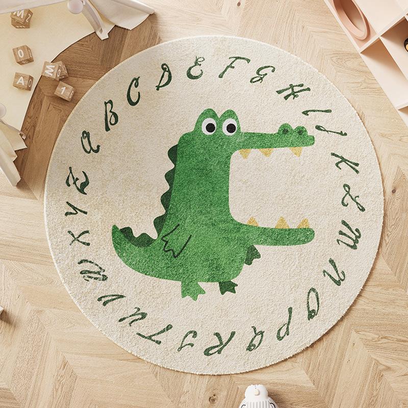 Cartoon Pattern Bedroom Decor Plush Carpet Thicken Washable Rug Cute Round Carpets for Living Room Fluffy Soft Lounge Floor Mat