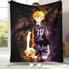 Cartoon Haikyuu Hinata Shoyo Volleyball Anime Flannel Blanket,Ultra Soft Plush Throw for Home Bedroom Bed Sofa Camping Picnic