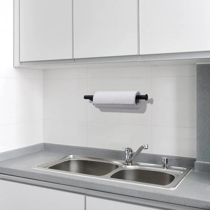1Pc Punch-Free Self-Adhesive Wall-Mounted Paper Tissue Rack Suitable For Kitchen Bathroom Under Cabinet Sink Cling Film Storage