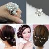 20Pcs Wedding Bridal U Hairpins Imitation Pearl Flower Rhinestone Hair Pins