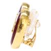 Chanel 93A CC Logos Gripoa Oval Ohrring Gelbgold / rot Gebraucht