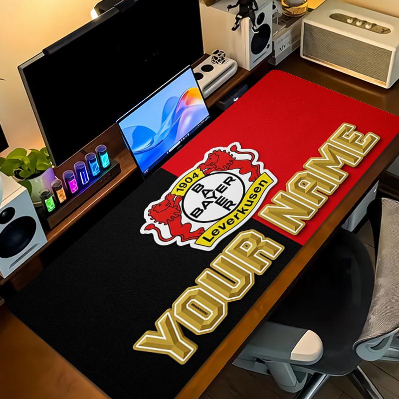 Custom Name Bayer Leverkusen Mouse Pad Large Gaming Table Cushion Non-slip Laptop Tablet Big Mousepad XXL Mat Mini PC Playmat With Lock edge_XIA