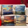 Sky Oil Painting Pillow Gift Home Office Decoration Bedroom Sofa Car Cushion Cover Case 45x45
