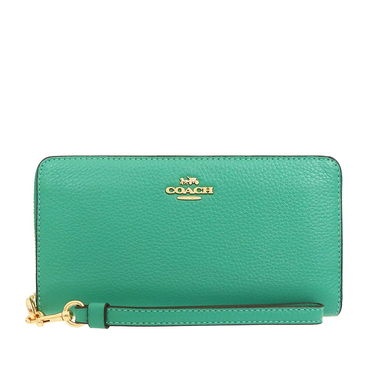

Wallet FC4451 C4451 Green Pebbled Leather Long Zip Around Wallet [Coach] (Long Wallet) (with Strap) Women s [Outlet Item] [Brand] [Item]