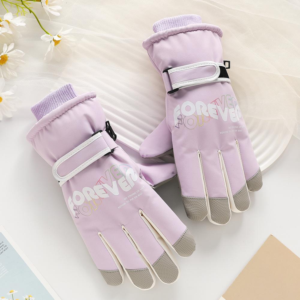 Ski Gloves for Men and Women Outdoor Winter Thickened Windproof Water Splashing Cold and Velvet Touch Screen Riding Warm Gloves