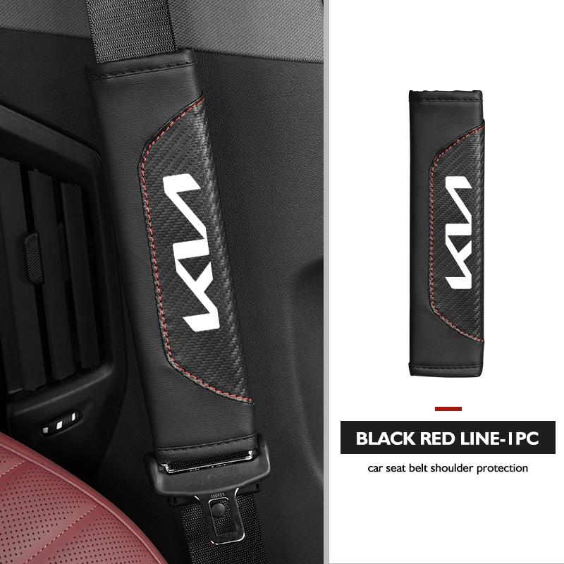 CKWQ4 For KIA Car Seat Belt Carbon Fiber Safety Belt Shoulder Covers Ceed Sportage Rio K5 K2 Optima Cerato Venga Sedona