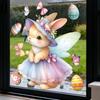 Easter Butterfly & Rabbit Electrostatic Window Stickers - Dreamy Angel Design for 2026 Glass Decoration