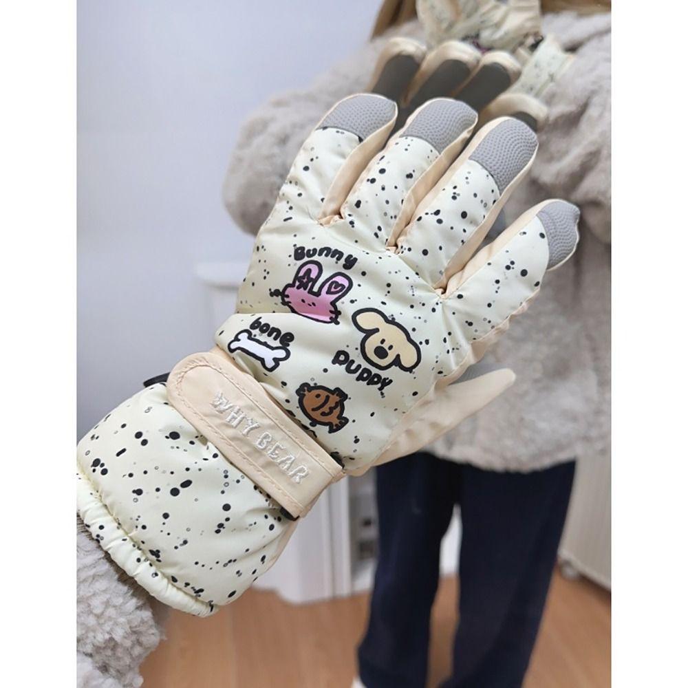 Touchscreen Winter Plush Gloves Cartoon Warm Gloves Multi-functional Ski Gloves  Sport