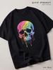 Black T-shirt with Colored Skull